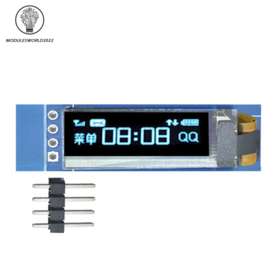 0.91'' IIC I2C SPI 128x32 White/Blue OLED LCD Display Module GND VCC SCL SDA