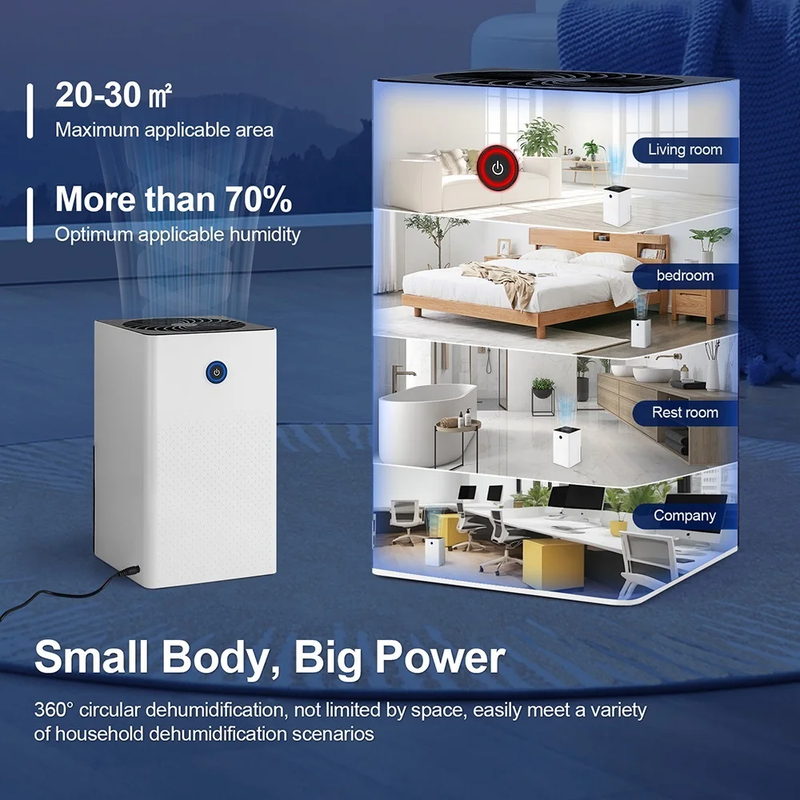 1L Mini Dehumidifier Home Air Moisture Absorber Quiet Portable Bedroom Bathroom