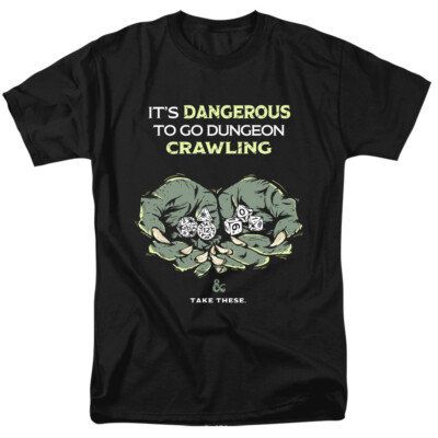 Dungeons & Dragons ''Dangerous to Go Alone'' Mens T-Shirt, Available Sm to 5x -new