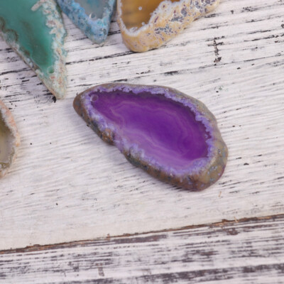  20 Pcs Small Agate Slices Undrilled Sliced Agates Jewelry Decorate