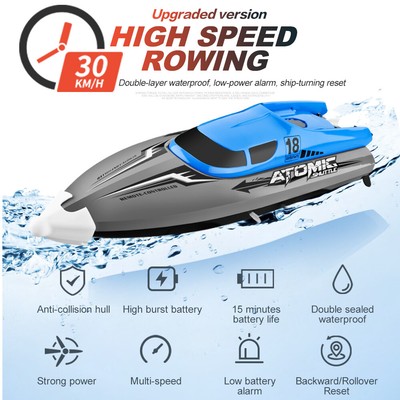 30km/h RC Speedboot 2.4G 4CH Ferngesteuertes Boot IPV7 Wasserdichtes Racing Boat