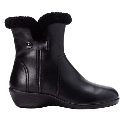 Propet Waylynn Round Toe Zippered Booties Womens Black Casual Boots WFX185LBLK