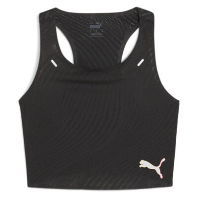 Puma Run Ultraspun Scoop Neck Crop Top Womens Black Casual Tops 52506090