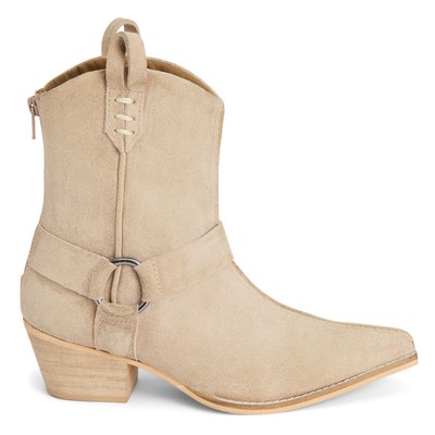 Matisse Tombstone Snip Toe Zippered Booties Womens Beige Casual Boots TOMBSTONE-
