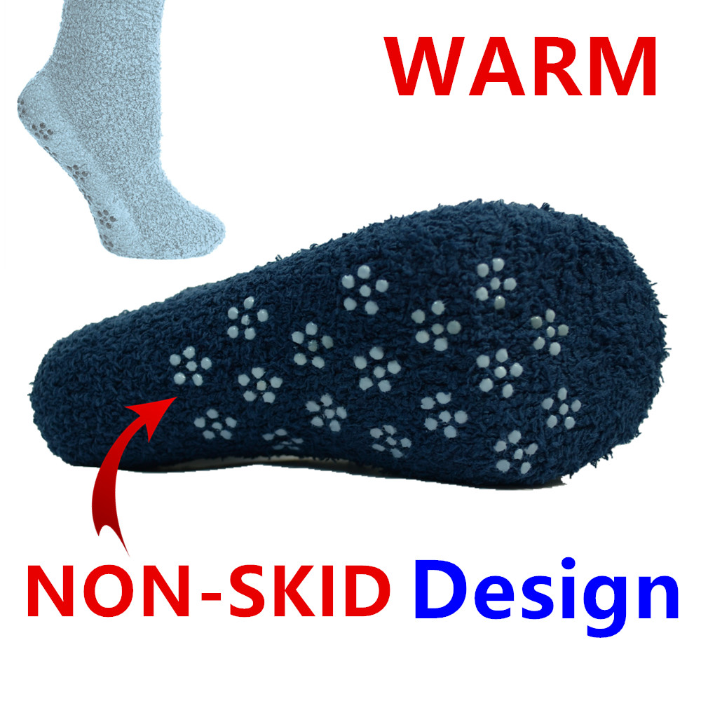 Lot 3-10 Pairs Mens Womens Soft Cozy Fuzzy With Non Skid Socks Home Warm Slipper