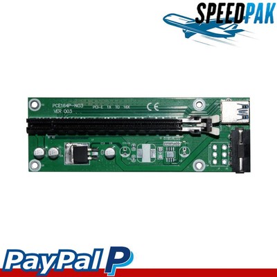USB 3.0 PCI-E Express 1x to 16x Extender Riser Card Adapter SATA Power Cabl