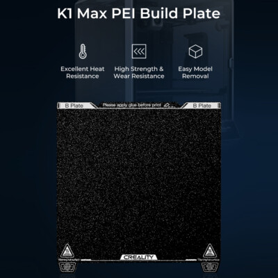 Creality K1 Max PEI Build Plate Kit Flexible Spring Steel Platform 315 * 310mm