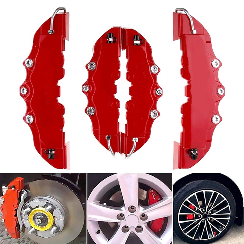 2 Pairs 3d Red Style Car Universal Disc Brake Caliper Covers Front Rear Newly Ebay