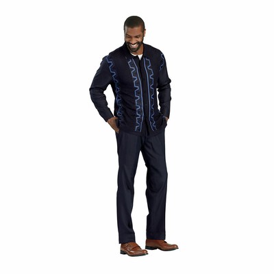

Комплект трикотажной рубашки на пуговицах спереди Stacy Adams, Navy/denim