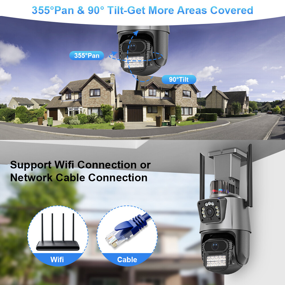 8MP Wireless Security Camera System Outdoor 2.4G WiFi IP Night Vision Cam 1080P