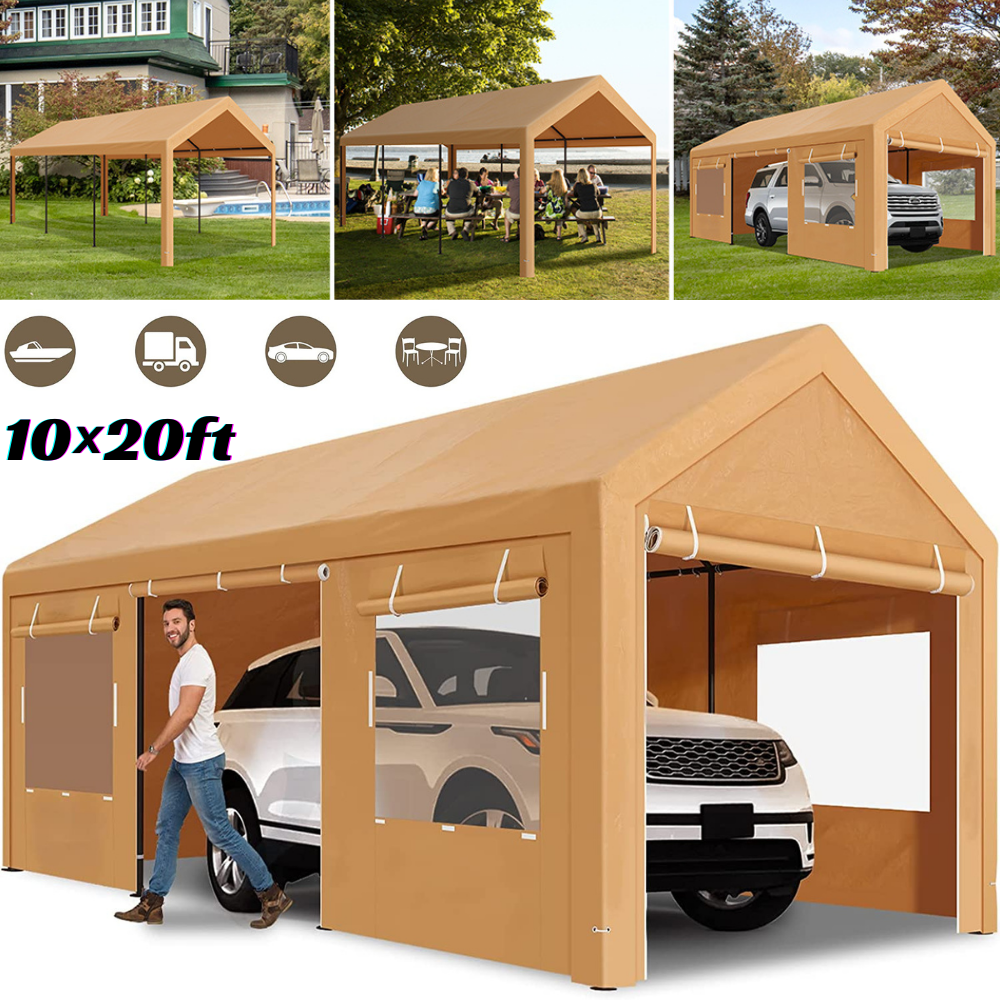 10x20'Carport Car Canopy Heavy Duty Car Storage Shed