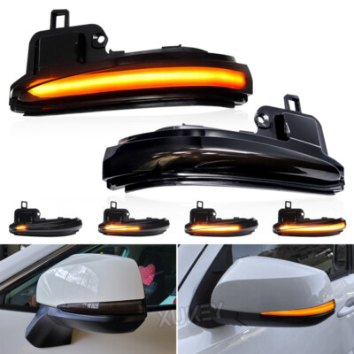 for Toyota Tacoma Rav4 Pair Smoked Sequential LED Side Mirror Turn Signal Light