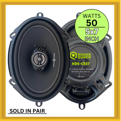 Soundqubed HDS-CX57 5×7 Inch 2-way Car Speakers 50W RMS 150W Max Power 4 OHM