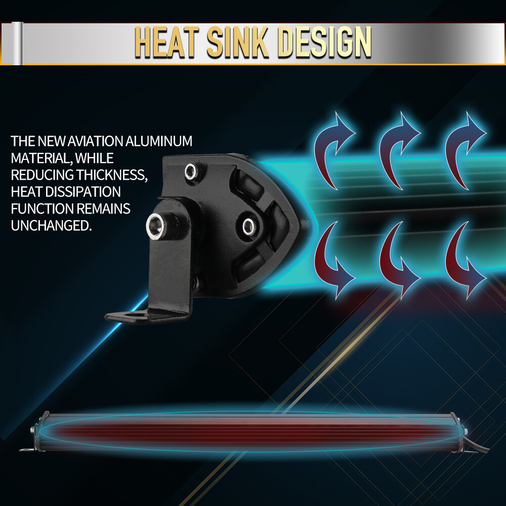 7"14"20"26"32" Dual Row LED Light Bar DRL Spot Flood for UTV ATV Truck UTE Boat