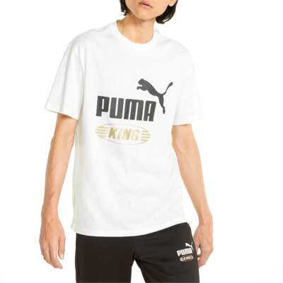 

Мужские белые повседневные топы Puma King Logo Crew Neck с коротким рукавом 533590-02, Белый, Puma King Logo Crew Neck Short Sleeve T-Shirt