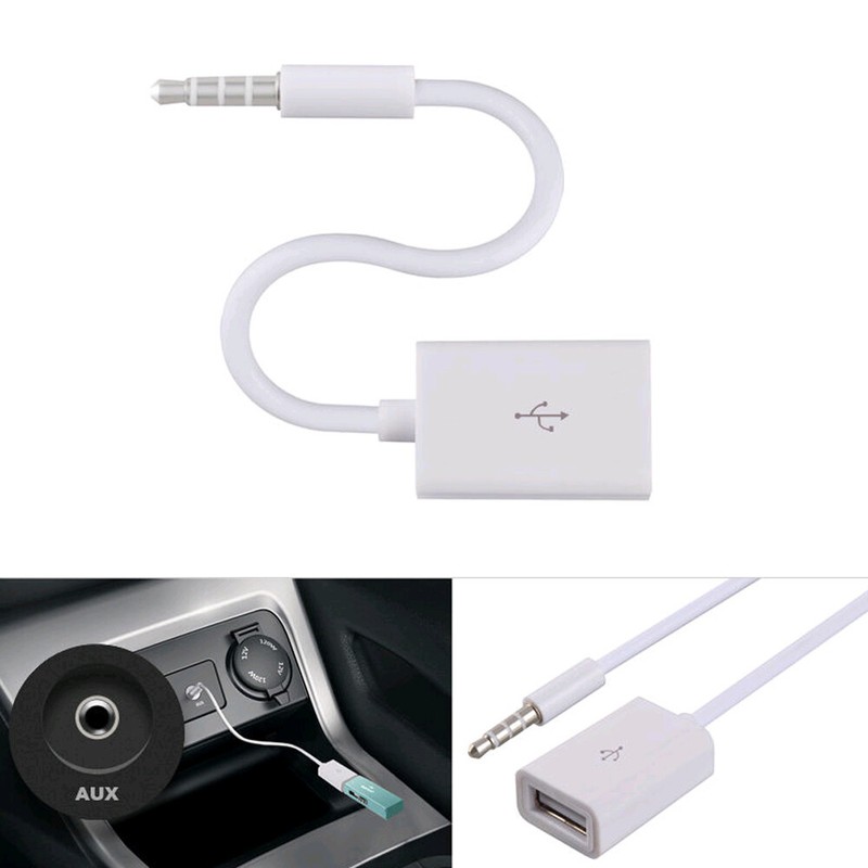 Aux Audio Input Cord Cable Mp3 3 5mm Phone Male To Usb Port