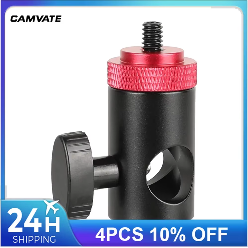 Light Stand Head (16mm ) With 1/4"-20 Thread Screw Mount For Camera Monitor/ Fla