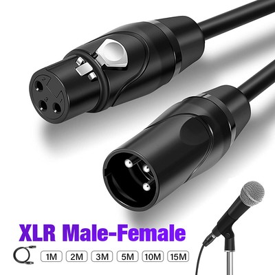 XLR 3 Pin Connectors Microphone Cable TRS Mic Cord for Stage Speaker Music Mixer