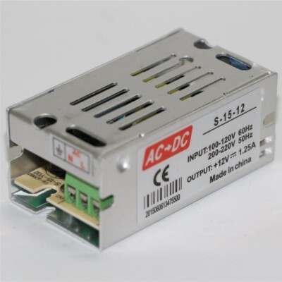 AC 110V 220V TO DC 12V 15W 1.25A Universal Regulated Switching Power Supply