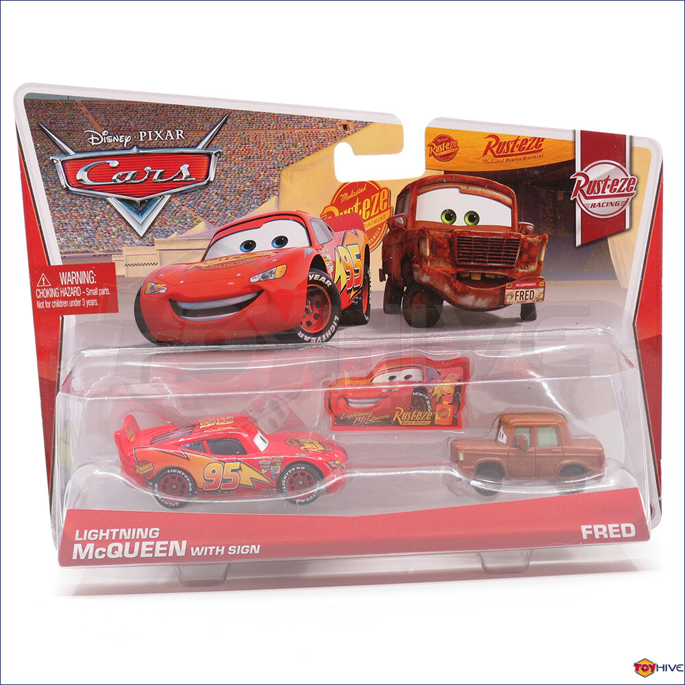 Disney Pixar Cars 2 - Lightning McQueen with Sign & Fred