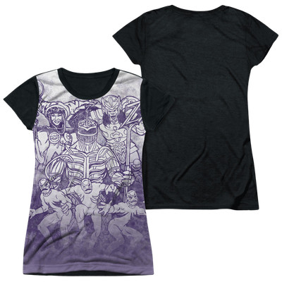 Power Rangers Baddies Sub - Juniors Black Back T-Shirt
