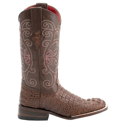 

Женские коричневые классические ботинки Ferrini Stampede Crocodile Square Toe Cowboy 90393-23, Коричневый, Ferrini Stampede Crocodile Square Toe Cowboy