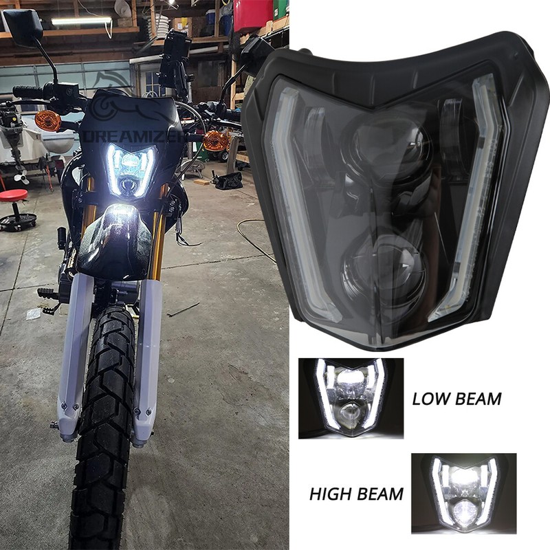 For Bashan Storm Enduro Dirt Bike LED High/Low Beam Headlight DRL Modification