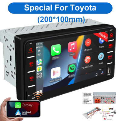 For Toyota Car Radio Stereo Apple Carplay Android Auto GPS Navi Bluetooth AM FM