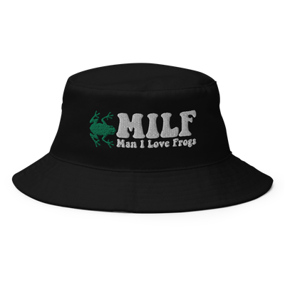 MILF Man I Love Frogs Bucket Hat, MILF Man I Love Frogs Embroidered Bucket Hat