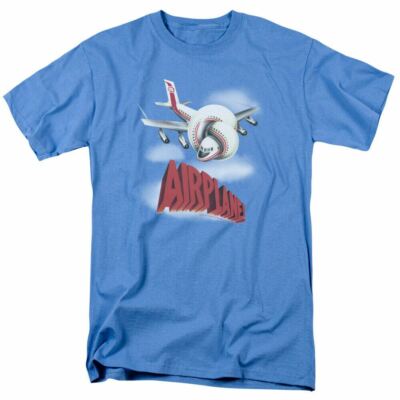 Airplane Logo T Shirt Mens Licensed Movie Classic Carolina Blue