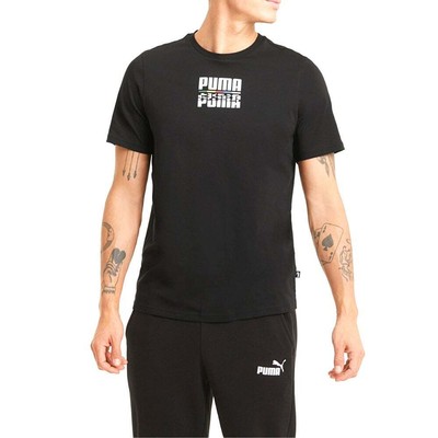 

Футболка Puma Core International с круглым вырезом и короткими рукавами, большая высокая мужская черная футболка Casua, Черный, Puma Core International Crew Neck Short Sleeve T-Shirt Big Tall