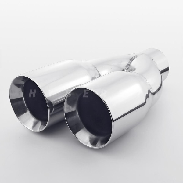 Straight Cut Staggered Quad 4" Out 3" In Exhaust Tips Dual Wall