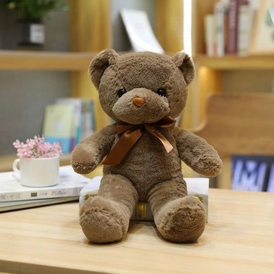 30cm Cute Bear Plush Toy - Soft Stuffed Animal Doll, Pink, Gray & White Teddy fo