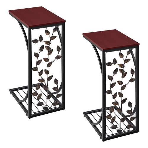 C Shaped End Tables Set of 2 Sofa Couch Side Tables Living R