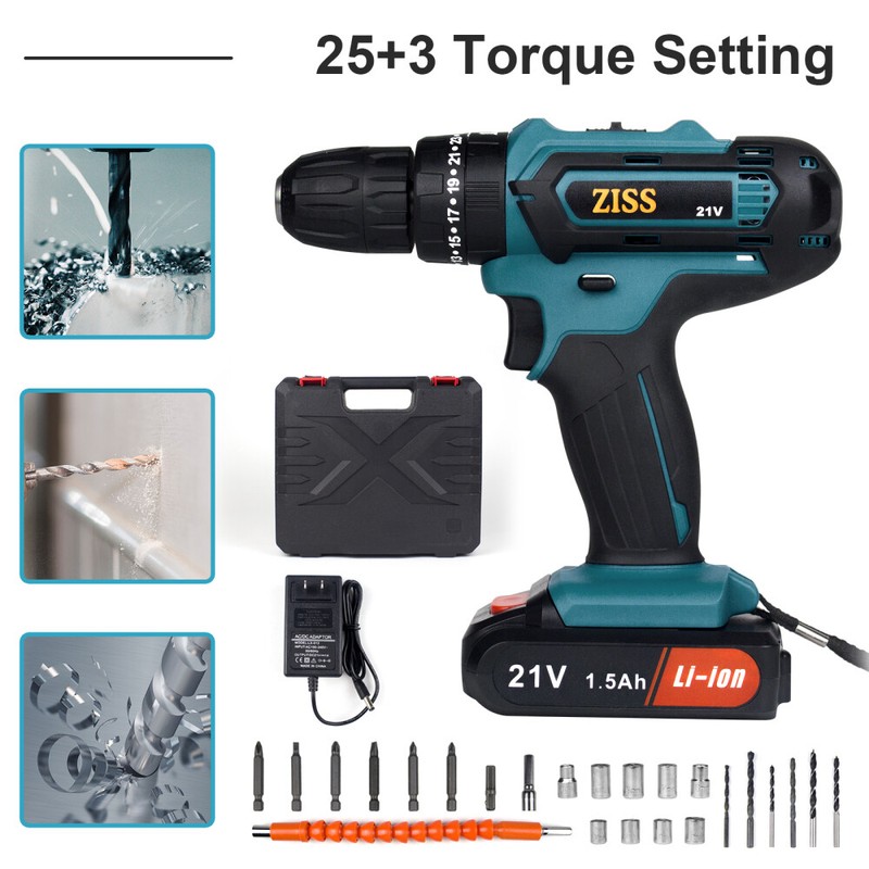 2 Speed Electric 24pcs Cordless Drill