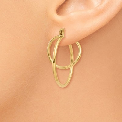 Pre-owned Superdealsforeverything Real 14kt Yellow Gold Fashion Circle Hoop Earrings