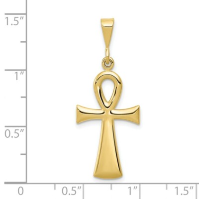 Pre-owned Superdealsforeverything Real 10kt Yellow Gold Egyptian Ankh Cross Pendant