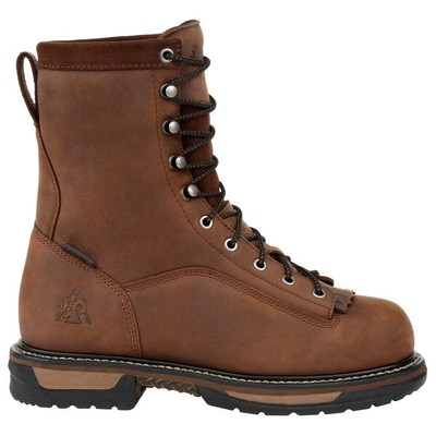 Rocky Ironclad Kiltie 8-дюймовый стальной носок водонепроницаемый Eh Work Mens Brown Work Safet