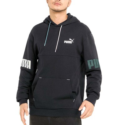 

Puma Power Colorblock Pullover Hoodie Мужская черная повседневная верхняя одежда 848009-51, Черный