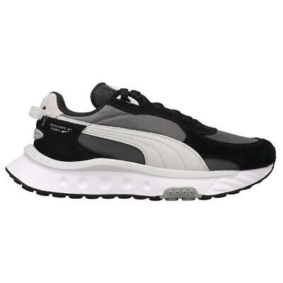 

Кроссовки для мальчиков Puma Wild Rider Rollin Lace Up, черные, серые, повседневная обувь 38, Black;grey, Puma Wild Rider Rollin' Lace Up Youth