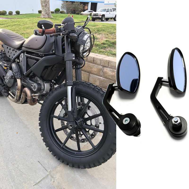 DUCATI スクランブラー ハンドルバー リアビューミラー For Ducati Cafe Racer Scrambler Motorcycle 7/8