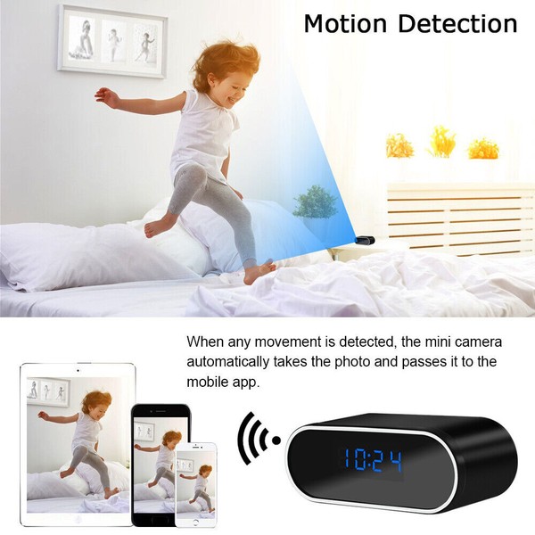 HD 1080P Spy Camera WiFi Hidden Wireless Night Vision Security Nanny Cam Alarm - Image 20