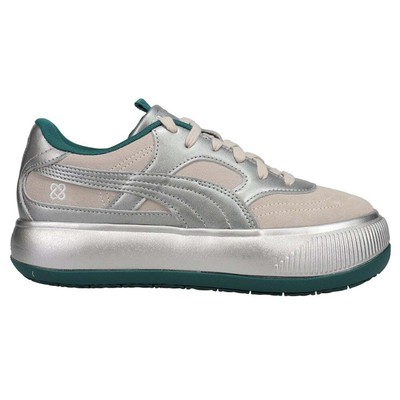 

Женские серебряные кроссовки Puma Pronounce X Suede Mayu 2 на шнуровке повседневная обувь 38410, Серебряный, Puma Pronounce X Suede Mayu 2 Lace Up