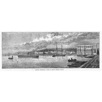 DULUTH,Minnesota A Town of Twenty Months Growth - Antique Print 1871