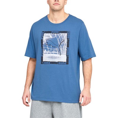 

Футболка Puma Free Throw с круглым вырезом и короткими рукавами, большая мужская синяя футболка, Синий, Puma Free Throw Graphic Crew Neck Short Sleeve T-Shirt Big Tall