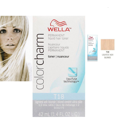 Wella Color Charm Toner T18 Lightest Ash Blonde Hair Ebay