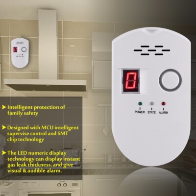 1/2/3PCS Plug-In Digital Natural Gas Detector Propane Combustible Gas Leak U6Z2