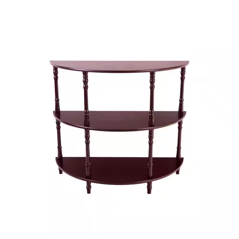 Console Table Entryway Table 3 Tier Shelf Wood Espresso Living Room Side Table