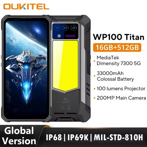 Global Oukitel WP100 TITAN 5G Rugged Projector Phone 100