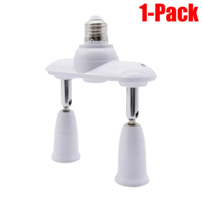 2 in 1 E26 E27 Light Socket Splitter Adapter Standard Base LED Bulb Converter US